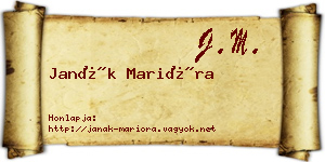 Janák Marióra névjegykártya